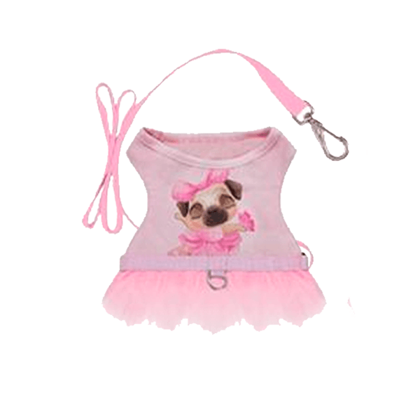 PEITORAL PET BAILARINA ROSA - Brincalhão Pet