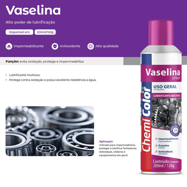 Vaselina Spray Lubrificante Impermeabilizante 200ml 120g