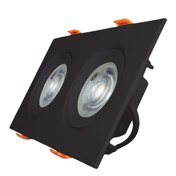 【返品交換不可】 Dicroica Led Embutir Spot Duplo Preto 6500K 5W Quadrado その他