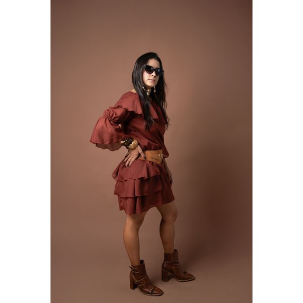 Vestido Debora Terracota