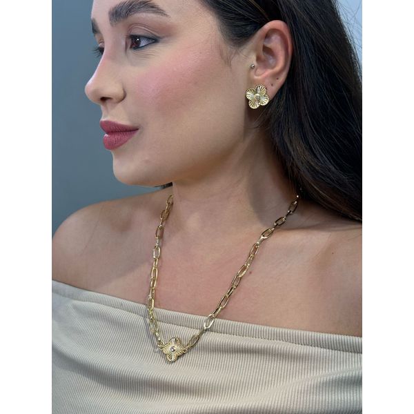 Cj Trevo Corrente 115019 Dourado