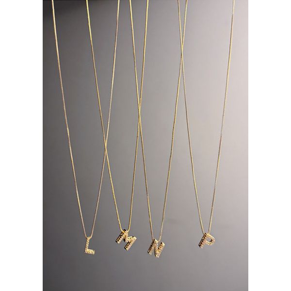Colar Longo Inicial Diamante L Dou