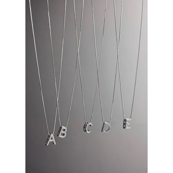 Colar Longo Inicial Diamante B Pra