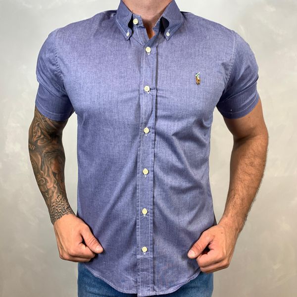 Camisa Manga Curta PRL Azul