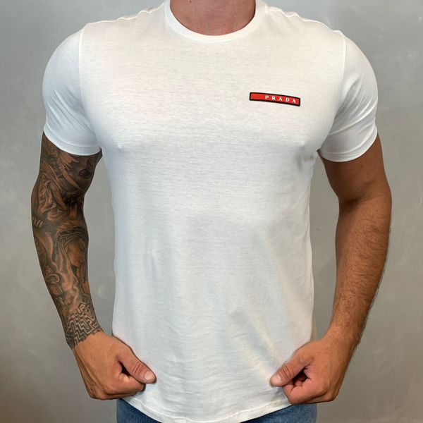 Camiseta masculina Prada Classic wht em Promoção na Americanas