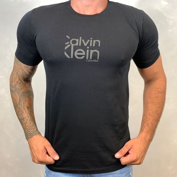 Calvin Klein Camiseta masculina de gola redonda com logotipo CK e