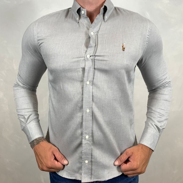 Camisa Manga Longa PRL Cinza⭐