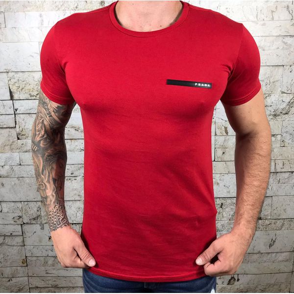 Camiseta Prada Algodão Peruano Vermelho Central - Afrika Concept