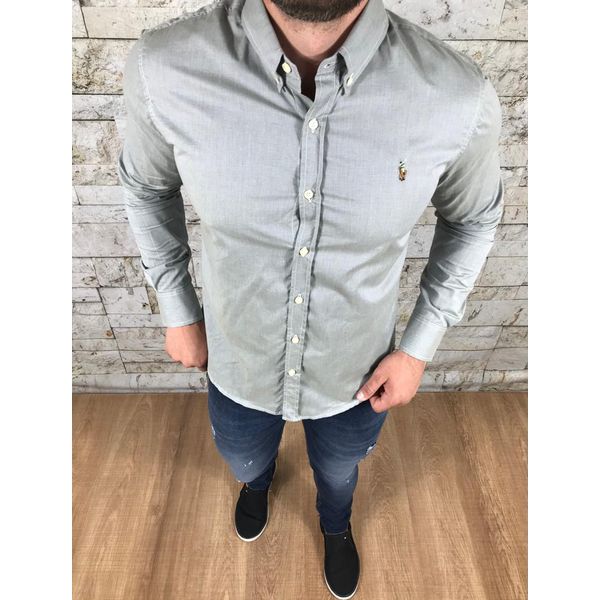 Camisa Manga Longa PRL Cinza⭐