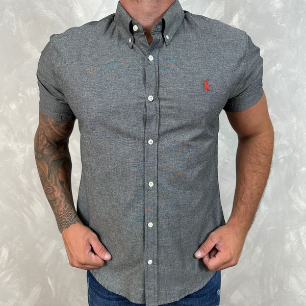 Camisa Manga Curta PRL Cinza⭐