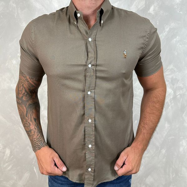 Camisa Manga Curta PRL Marrom⭐