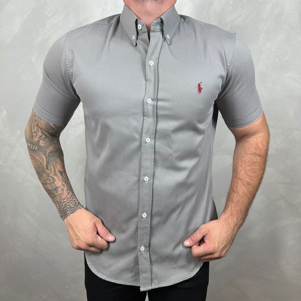 Camisa Manga Curta PRL Cinza ⭐