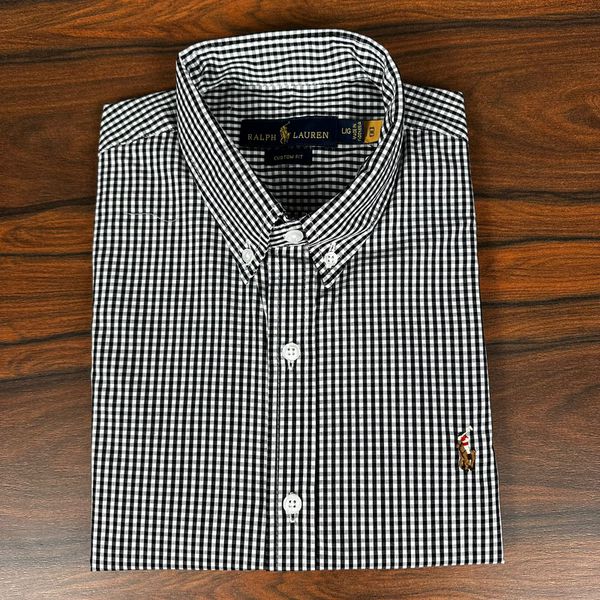 Camisa Manga Curta PRL Xadrez Preto