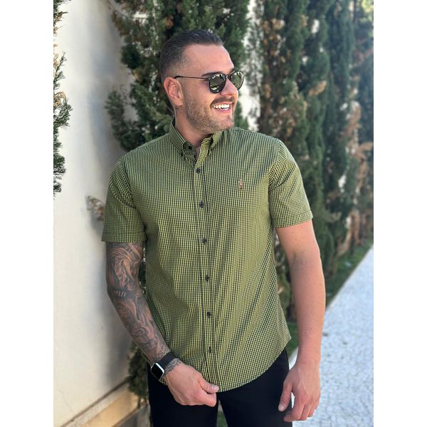 Camisa Manga Curta PRL Xadrez Verde