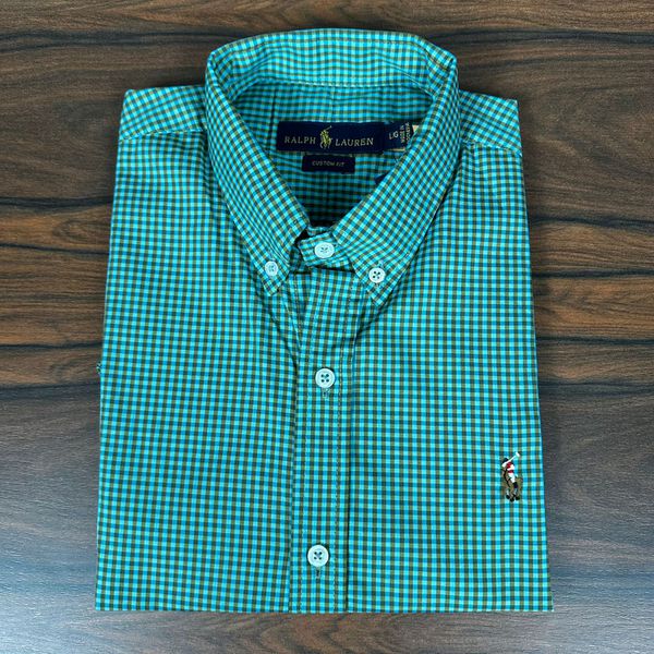 Camisa Manga Curta PRL Xadrez Verde