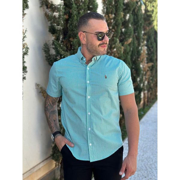 Camisa Manga Curta PRL Xadrez Verde