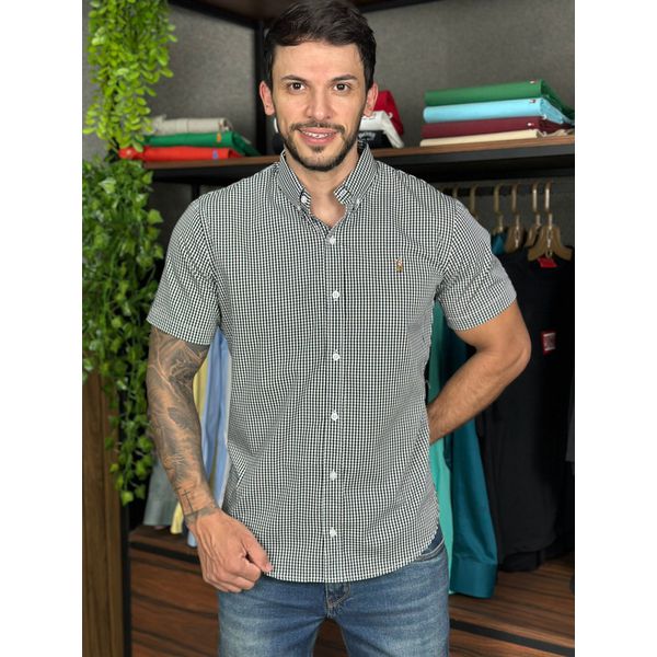 Camisa Manga Curta PRL Xadrez Preto