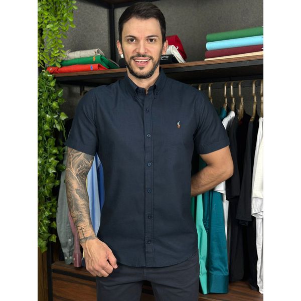 Camisa Manga Curta PRL Azul