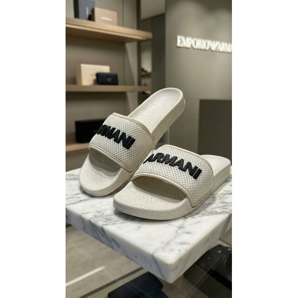 Chinelo Slide Armani Bege. ⭐