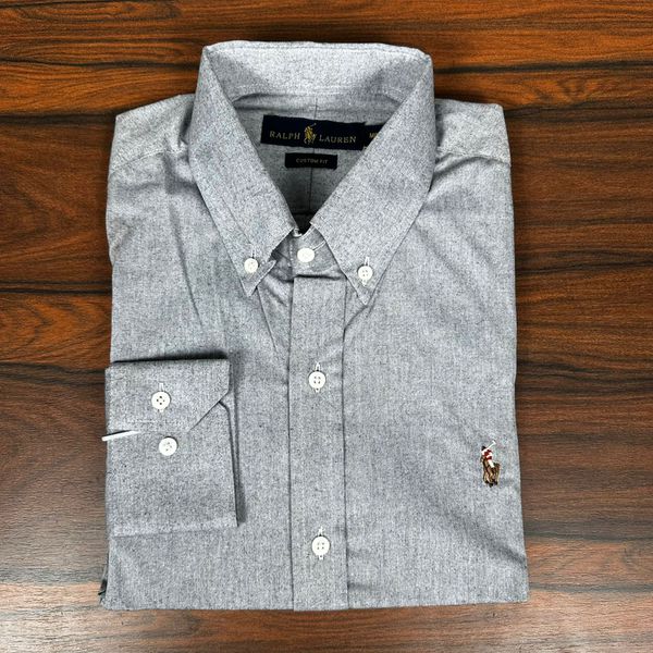 Camisa Manga Longa PRL Cinza. 