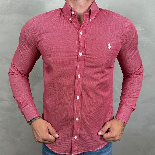 Camisa Manga Longa PRL Xadrez Vermelho⭐