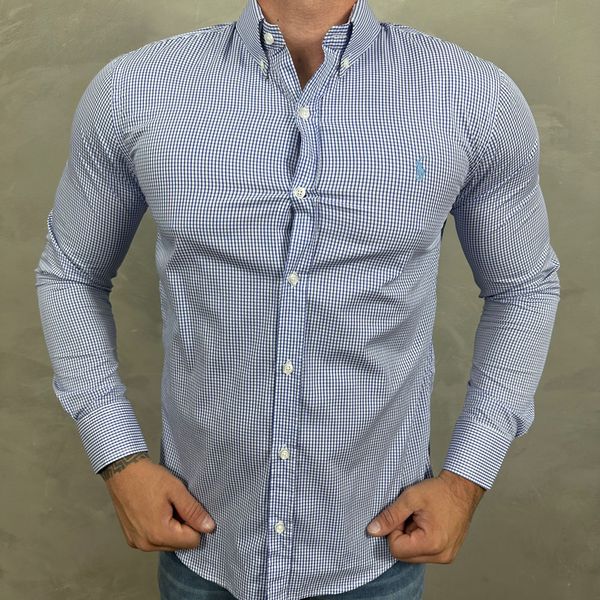 Camisa Manga Longa PRL Xadrez Azul