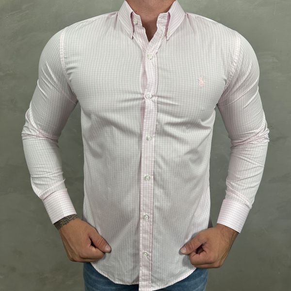 Camisa Manga Longa PRL Xadrez Rosa⭐