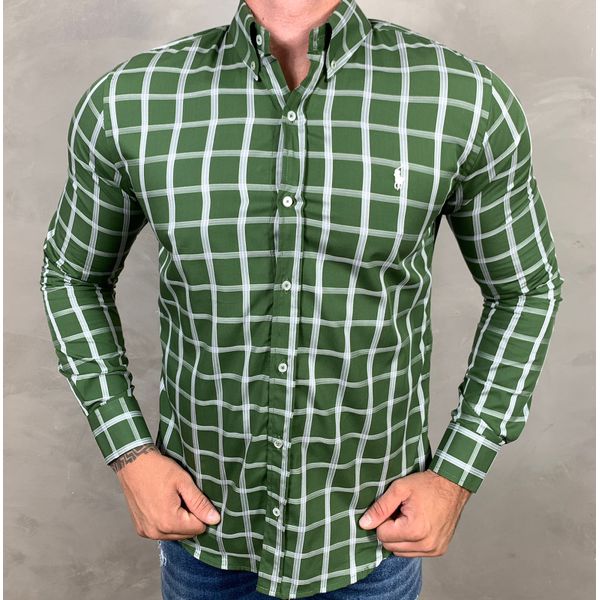 Camisa Manga Longa PRL Xadrez Verde