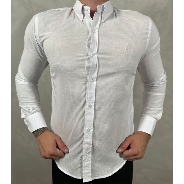 Camisa Manga Longa Linho PRL Branco