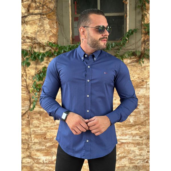 Camisa Manga Longa Aramis Azul⭐