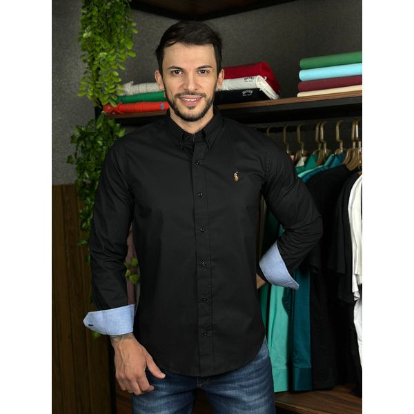 Camisa Manga Longa PRL Preto.