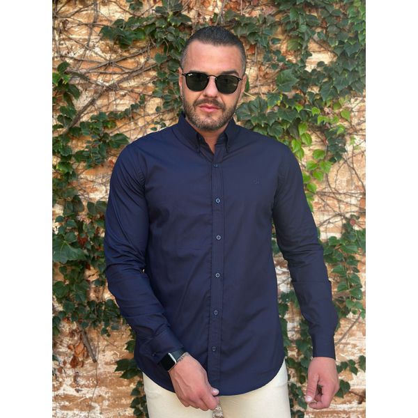 Camisa Manga Longa CK Azul