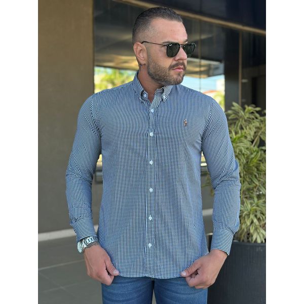 Camisa Manga Longa PRL Xadrez Preto