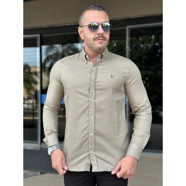 Camisa Manga Longa PRL Bege