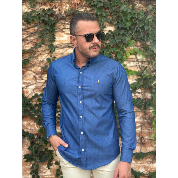 Camisa Manga Longa PRL Azul