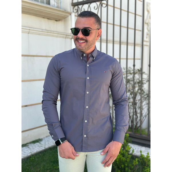 Camisa Manga Longa TH Cinza