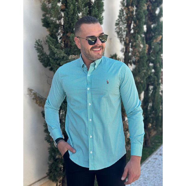 Camisa Manga Longa PRL Xadrez Verde