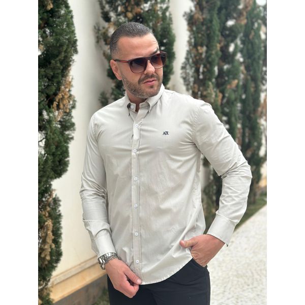 Camisa Manga Longa Armani Bege