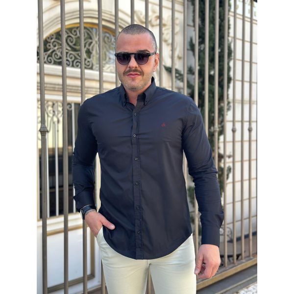 Camisa Manga Longa CK Preto