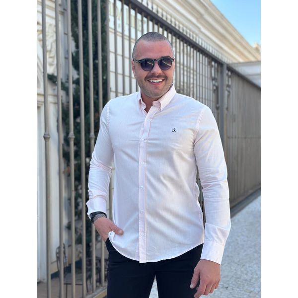 Camisa Manga Longa CK Listrada Rosa