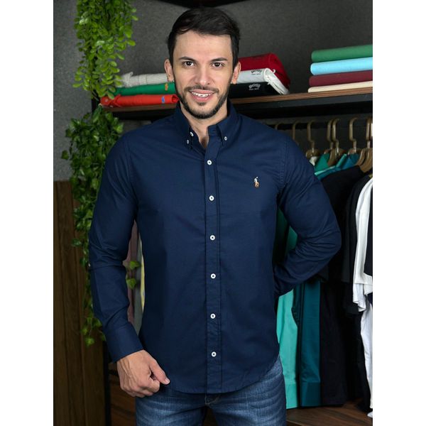 Camisa Manga Longa PRL Azul .