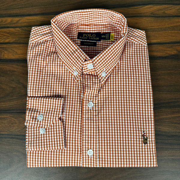 Camisa Manga Longa PRL Xadrez Laranja 