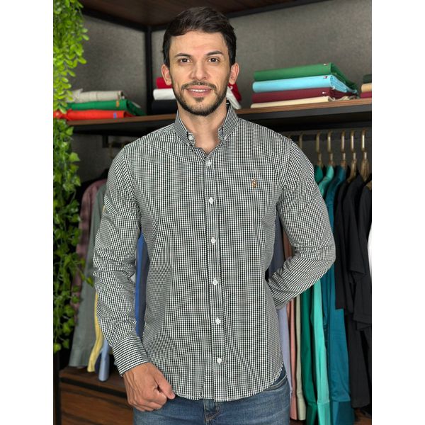 Camisa Manga Longa PRL Xadrez Preto
