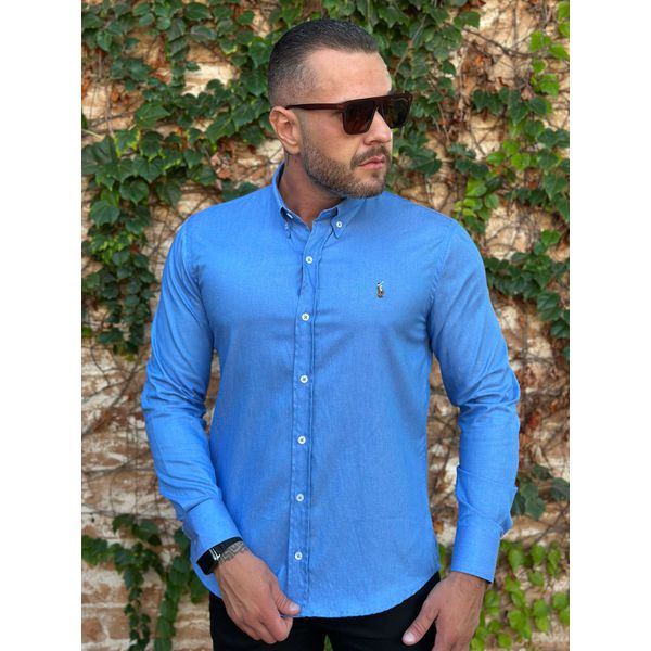 Camisa Manga Longa PRL Azul.