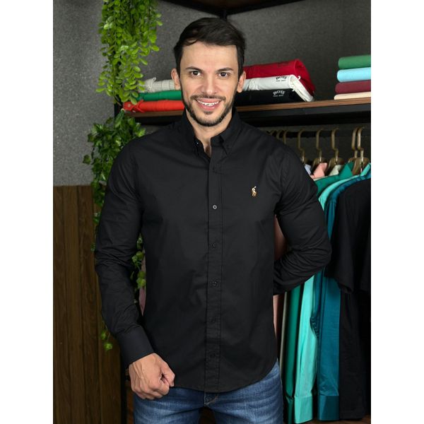 Camisa Manga Longa PRL Preto. 