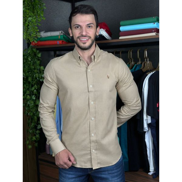 Camisa Manga Longa PRL Caqui. 