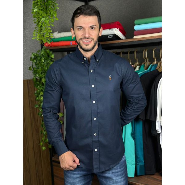 Camisa Manga Longa PRL Azul. 