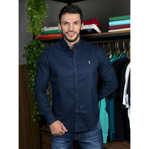 Camisa Manga Longa PRL Azul.