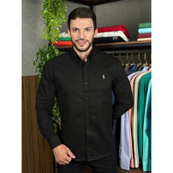 Camisa Manga Longa PRL Preto.