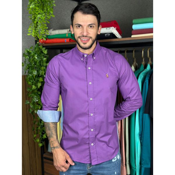 Camisa Manga Longa PRL Lilás . 